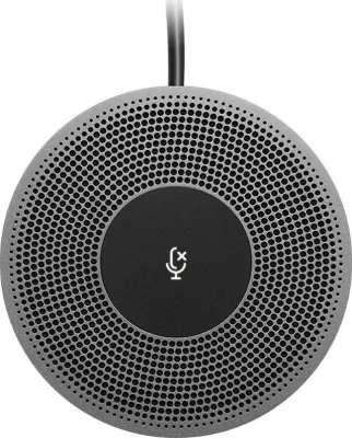 Microfon conferinta Logitech pt. MeetUp, dimensiuni 13.4 mm x 83 mm x 83 mm, cablu  6m, negru/gri