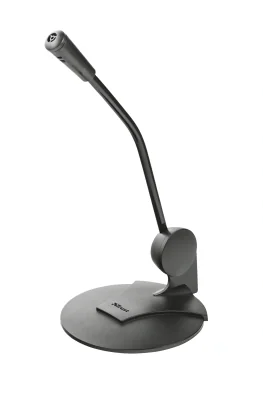 Microfon de birou Trust Primo Slim, omnidirectional, lungime cablu 180 cm, frecventa raspuns 100 Hz, 12.000 Hz, negru