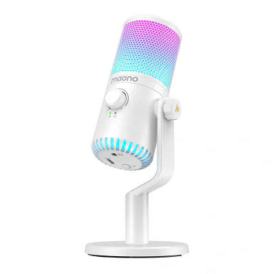 Microfon de gaming Maono DM30RGB (alb)