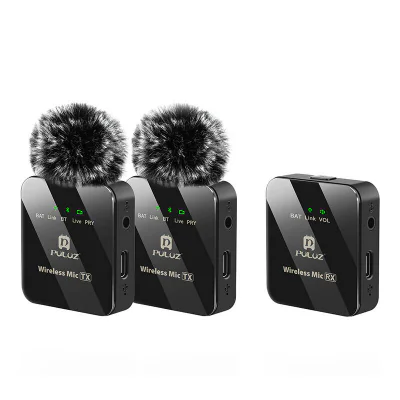 Microfon Lavalier fără fir PULUZ 2 TX + 1 RX
