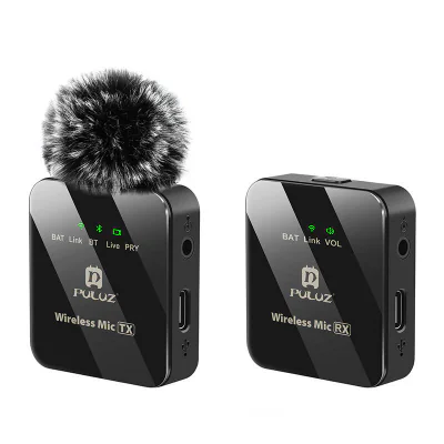 Microfon tip lavalieră fără fir PULUZ 1 TX + 1 RX