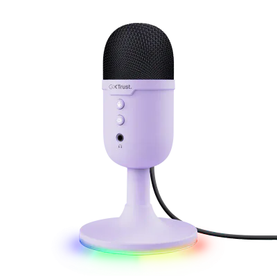 Microfon Trust cu fir GXT 234P Yunix, frecventa raspuns 100 Hz - 16.000 Hz, cardioid, senzitivitae 32 dB, violet
