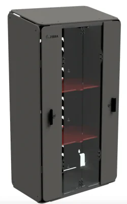 MIDI 3 SHELF INTELLIGENT CABINET EMEA, ASSEMBLED WITH POWER DISTRIBUTION UNIT (PDU) KEY BARRELL LOCK AND 2X KEYS.