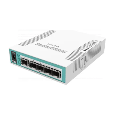 MIKROTIK Cloud Router Switch 106-1C-5S, 1* CPU core count, RAM: 128 MB ,Flash Storage: 16 MB, 1* Ethernet Combo ports, 5* SFP ports. Serialport: RJ45