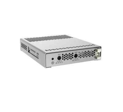 Mikrotik Cloud Router Switch, CRS305-1G-4S+IN; 4XSFP+, 1XGE, dual DCJacks, for high speed ring topology; Five-port desktop switch with oneGigabit Etherent port and four SFP+ 10Gbps ports; 1* CPU core count; CPUnominal frequency: 800 MHz; Size of RAM: