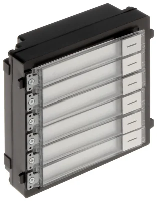 Modul cu 6 butoane de apel pentru post exterior modular seria KD8 Pro HIKVISION DS-KD-KK, montaj aparent sau îngropat