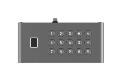 Modul cu tastatura si cititor de amprenta pentru videointerfonul Hikvision KD9633 , capacity fingerprint 5000, 1 USB type-C, only connect to KD9633, Button 15 keypad, Protective level IP65 & IK07, Working: temperature:-30° C to 60°, Dimensions:74 mm 