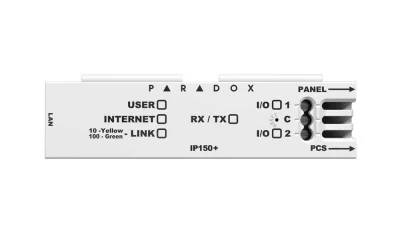 Modul internet Paradox IP150+MQ pentru centrale EVO, Spectra SP, MG5000/5050/5075 Suport catre statiile centrale IPR512 si IPRS-7 Criptare MD5 si RC4 Actualizare firmware de la distanta Notificari prin email securizat (SSL) Alimentare prin portul ser