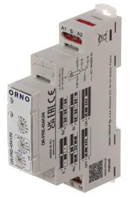 Modul releu temporizat ORNO OR-PRE-454/UNI, 1 ieșire, 12-230 V AC/DC
