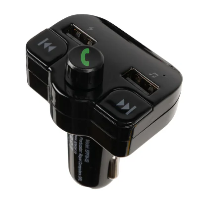 Modulator autor FM Spacer, Bluetooth 5.0, 2xUSB max. 5V/3.1A, 12V-24V, max. 10-15m, mic max. 0-1m, format MP3/WMA, 206 canale 87.5-108Mhz, USB disk, microSD, answer/hang up/redial, protectie circuit, negru