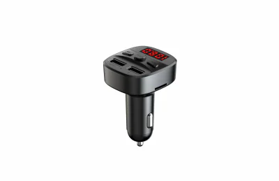 Modulator FM Serioux ABFM60, Bluetooth 5.0 , raza actiune de până la 5 m, voltaj intrare: 1x DC 12V/24V ,2 porturi USB: 1x USB DC5V 2.4A Max 1 x USB audio (pana la 32 GB), slot MicroSD (pana la 32 GB), format muzica: MP3/WMA/WAV, frecvența FM: 87.5MH
