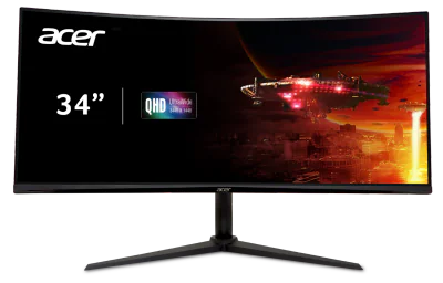 Monitor Acer Nitro XZ340CUH, ZeroFrame, 34 inch, VA, WQHD, 3440 x 1440, HDMI, DisplayPort, Curbat 1500R, 100Hz, 5ms, Negru "UM.CX0EE.H01"