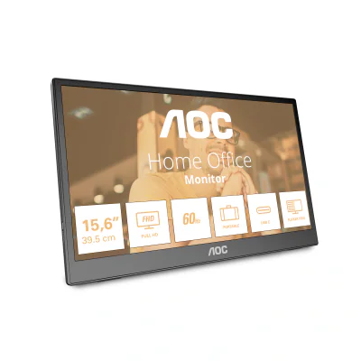 Monitor AOC 16T3EA, 15,6 inch, Full HD 1920 x 1080, IPS, 4 ms