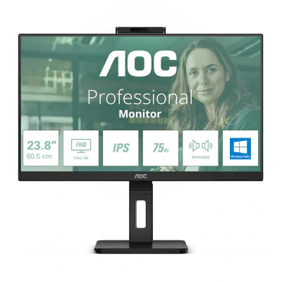 Monitor AOC 23.8" 24P3CW, Diagonal (inch): 23.8, Diagonal (cm): 60.5, Aspect ratio: 16:9, Panel: IPS, Resolution: 1920x1080, Refresh Rate: 75Hz, Response time GtG: 4ms, Brightness (max): 300 cd/m², Contrast (static) : 1000:1, Contrast (dynamic): 50M:
