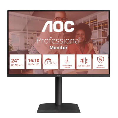 Monitor AOC 24" X24E4U, Diagonal (inch): 24, Diagonal (cm): 60, Aspect ratio: 16:10, Panel: IPS, Resolution: 1920x1200, Refresh Rate: 100Hz, Response time GtG: 4ms, Brightness (max): 300 cd/m², Contrast (static) : 1500:1, Contrast (dynamic): 20M:1, V