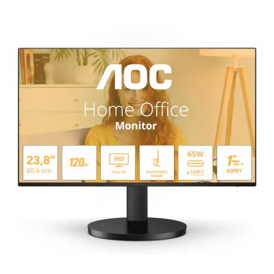 Monitor AOC 27" 27B3CF2, Diagonal (inch): 27, Diagonal (cm): 69, Aspect ratio: 16:9, Panel: IPS, Resolution: 1920x1080, Refresh Rate: 100Hz, Response time GtG: 4ms, Response time MPRT: 1ms, Brightness (max): 250 cd/㎡, Contrast (static) : 1300:1, Cont