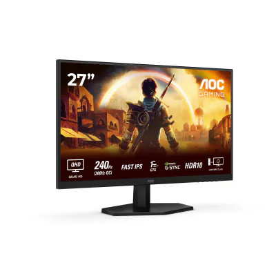 Monitor AOC 27" Q27G42ZE, Diagonal (inch): 27, Diagonal (cm): 68, Aspect ratio: 16:9, Panel: Fast IPS, Resolution: 2560x1440, Refresh Rate: 260Hz, Response time GtG: 1ms, Response time MPRT: 0.3ms, Brightness (max): 300 cd/m², Contrast (static) : 100