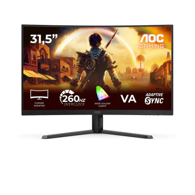 Monitor AOC 31.5" C32G42ZE, Curvature: 1500R, Diagonal (inch): 31.5, Diagonal (cm): 80, Aspect ratio: 16:9, Panel: VA, Resolution: 1920x1080, Refresh Rate: 260Hz, Response time GtG: 4ms, Response time MPRT: 0.3ms, Brightness (max): 300 cd/m², Contras