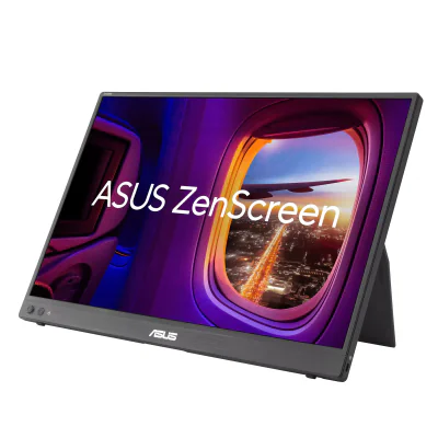 Monitor Asus Portabil ZenScreen MB16FC, 16", IPS, WUXGA, 1920 x 1200,USB Type-C, mini-HDMI, 16:10, Auto Rotation, Negru, 90LM0CB1-B01N71 "MB16FC"
