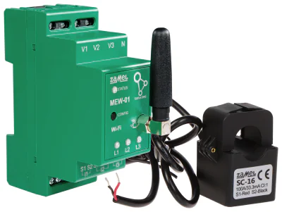 Monitor de energie electrică monofazat ZAMEL MEW-01/ANT-1F, SUPLA