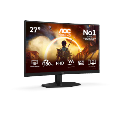 Monitor Gaming AOC C27G42FE, 27", 1920 x 1080 pixeli, Black, Red, 3 ani Garantie