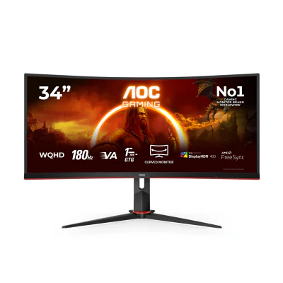 Monitor Gaming AOC CU34G2XP, 34 inch, curbat, 21:9, UltraWide Quad HD 3440 x 1440, VA, 180 Hz, 5 ms