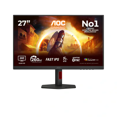 Monitor Gaming AOC Q27G4ZR, 27 inch, Quad HD 2560 x 1440, Fast IPS, 260 Hz, 1 ms