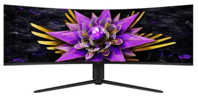 Monitor Gaming Curbat QD-mini LED TCL 57R94 57", Dual UHD (7680x2160), 120Hz, 1ms, AMD FreeSync™ Premium, NVIDIA G-Sync Compatible, R1000, Boxe 10W x2, USB Type-C 90W, Hub USB, 2x HDMI, DisplayPort, Pivot, VESA, alb