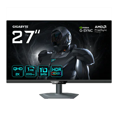 Monitor gaming GIGABYTE G27Q2. Diagonala ecranului: 68,6 cm (27"), Rezoluția ecranului: 2560 x 1440 pixeli, Tip HD: Quad HD, Tehnologie ecran: LED, Timp de răspuns: 1 ms, Raport de aspect nativ: 16:9, Unghi de vizualizare orizontal: 178°, Unghi de vi