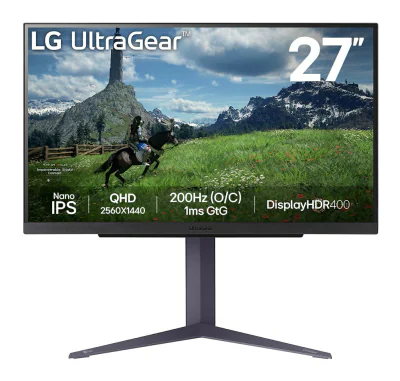 Monitor Gaming LG 27GS85Q-B, 27 inch, Quad HD 2560 x 1440, Nano IPS, 200 Hz, 1 ms