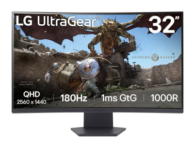 Monitor Gaming LG 32GS60QC, 31,5 inch, Quad HD 2560 x 1440, VA, 180 Hz, 1 ms, Black