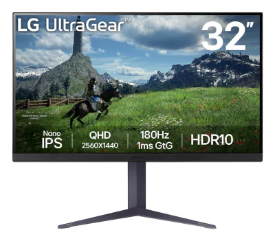 Monitor Gaming LG 32GS85Q-B, 31,5 inch, Quad HD 2560 x 1440, Nano IPS, 180 Hz, 1 ms
