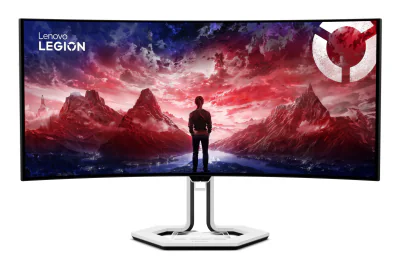 Monitor Gaming OLED Lenovo Legion Pro 34WD-10, 34 inch, curbat, 21:9, 3440 x 1440, 240 Hz, 0.03 ms, FreeSync Premium Pro, USB-C, HDMI, DisplayPort, White and Black