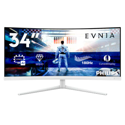 Monitor Gaming Philips Evnia 5000 34M2C5501A/00, 34", 3440 x 1440 pixeli, White, 3 ani Garantie