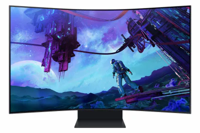 Monitor Gaming SAMSUNG G97NC, 55 inch, curbat, 4K Ultra HD 3840 x 2160, VA, 165 Hz, 1 ms