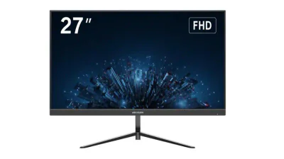 Monitor Hikvision 27" DS-D5027F3-2P2; E-LED backlight, 8 bit LVDS FHD; Multiple inputs: HDMI1.4 ×1，VGA×1; Brightness: 300 cd/m2; Contrast: 1300:1; Response Time: 14ms; Working condition: 7*24h; VESA: 100 mm ×100 mm ( 4-M4 × 10 mm); Dimensiuni: 24.16 