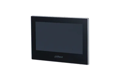 Monitor IP Dahua de interior, 7 inchi TFT, 1024 × 600, audio bidirectional, alarma, PoE, alb