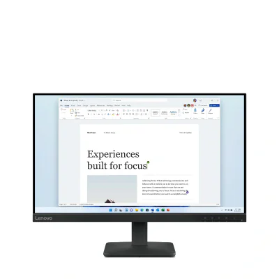 Monitor WLED IPS Lenovo L24-4e, 24 inch, 1920 x 1080, 100 Hz, 4 ms, 99% sRGB, HDMI, VGA, Raven Black