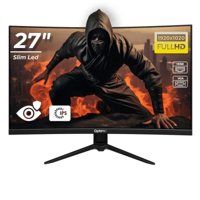 Monitor LED Gaming Curbat 27 inch OptimX MT27Y, Full HD,1920x1020, VGA, HDMI, Slim, NoFrame, LED "75255"