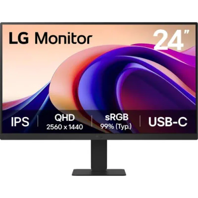 Monitor LG 23.8" 24U631A-B.AEUQ, Diagonal (inch): 23.8, Diagonal (cm): 60, Aspect ratio: 16:9, Panel: IPS, Resolution: 2560x1440, Refresh Rate: 100Hz, Response time GtG: 5ms, Brightness (max): 250 cd/m², Contrast (static) : 1000:1, Viewing angle: 178