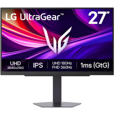 Monitor LG 27" 27G810A-B.AEU, Diagonal (inch): 27, Diagonal (cm): 68, Aspect ratio: 16:9, Panel: IPS, Resolution: 3840x2160, Refresh Rate: 180Hz, Response time GtG: 1ms, Brightness (max): 400 cd/m², Contrast (static) : 1000:1, Viewing angle: 178/178,