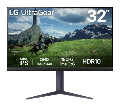 Monitor LG 31.5" 32GS85Q-B.AEU, Diagonal (inch): 31.5, Diagonal (cm): 80, Aspect ratio: 16:9, Panel: IPS, Resolution: 2560x1440, Refresh Rate: 180Hz, Response time GtG: 1ms, Brightness (max): 350 cd/m², Contrast (static) : 1000:1, Viewing angle: 178°