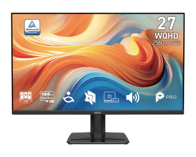 Monitor MSI Pro MP275Q E14, 27 inch, Wide Quad HD 2560 x 1440, IPS, 144 Hz, 4 ms