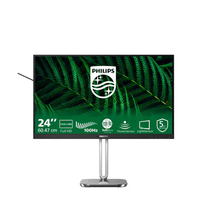 Monitor Philips 24" 24B2G5200/00, Diagonal (inch): 24, Diagonal (cm): 60.5, Aspect ratio: 16:9, Panel: IPS, Resolution: 1920x1080, Refresh Rate: 100Hz, Response time GtG: 4ms, Brightness (max): 300 cd/m², Contrast (static) : 1500:1, Contrast (dynamic