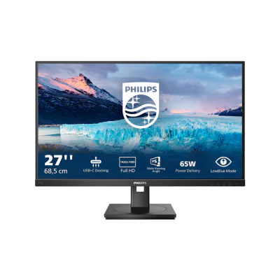 Monitor Philips 27" 273S1/00, Diagonal (inch): 27, Diagonal (cm): 68, Aspect ratio: 16:9, Panel: IPS, Resolution: 1920x1080, Refresh Rate: 75Hz, Response time GtG: 4ms, Brightness (max): 300 cd/m², Contrast (static) : 1000:1, Contrast (dynamic): 50M: