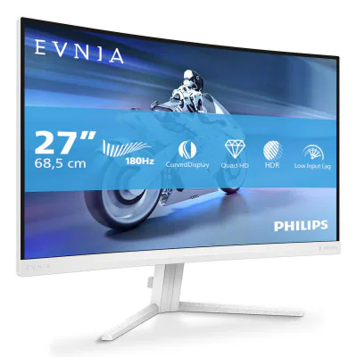 Monitor Philips 27" 27M2C5501/00, Curvature: 1500R, Diagonal (inch): 27, Diagonal (cm): 69, Aspect ratio: 16:9, Panel: VA, Resolution: 1920x1080, Refresh Rate: 180Hz, Response time GtG: 1ms, Brightness (max): 300 cd/m², Contrast (static) : 5000:1, Co