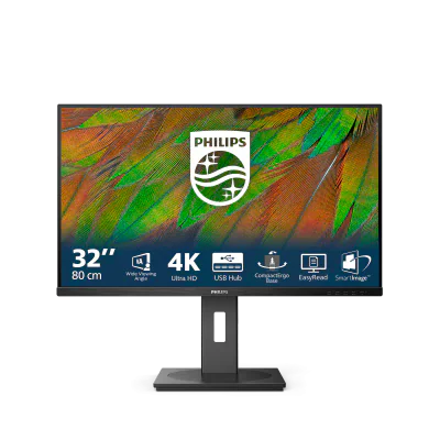 Monitor Philips 31.5" 32B1N3800/00, Diagonal (inch): 31.5, Diagonal (cm): 80, Aspect ratio: 16:9, Panel: LCD VA, Resolution: 3840x2160, Refresh Rate: 60Hz, Response time GtG: 4ms, Brightness (max): 350 cd/m², Contrast (static) : 3500:1, Contrast (dyn
