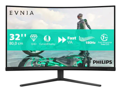 Monitor Philips 31.5" 32M2C3500L/00, Curvature: 1500R, Diagonal (inch): 31.5, Diagonal (cm): 80, Aspect ratio: 16:9, Panel: VA, Resolution: 2560x1440, Refresh Rate: 180Hz, Response time GtG: 1ms, Response time MPRT: 0.5ms, Brightness (max): 300 cd/m²