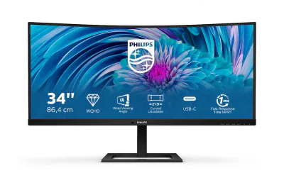 Monitor PHILIPS 346E2CUAE/00, 34 inch, curbat, 21:9, Wide Quad HD+ 3440 x 1440, VA, 100 Hz, 4 ms