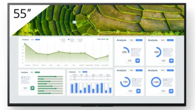 Monitor signage Sony BZ30L, 55", 440nit, 24/7, UHD, panel IPS, D-LED, 8ms, contrast static 1200:1, contrast dinamic 300000:1, mătuire 1%, Android 10, stocare 16GB. Miracast, Chromecast built-in, AirPlay, Apple HomeKit, Google Play Store. Conectivitat